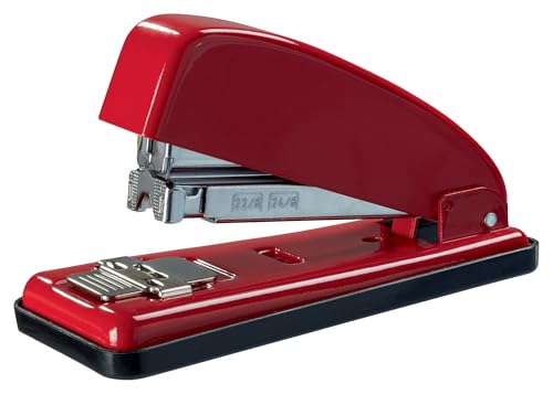 Petrus 44793 - Grapadora Metálica de Oficina Mod. 226, Grapa Hasta 30 Hojas, Tecnología de Impacto Directo, Grapado Cerrado, Abierto y Clavado, Cargador Doble Guía, Color Rojo