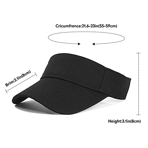 Sport Sun Visor Hats Adjustable Empty Top Baseball Cap Cotton Ball Caps For Women And Men (Black) #TOP1