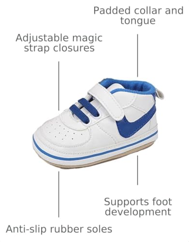 Image of Clowora Unsex Baby Shoes Boys Girls Infant Sneakers Non-Slip Soft Rubber Sole Toddler Crib First Walker Lightweight Shoes