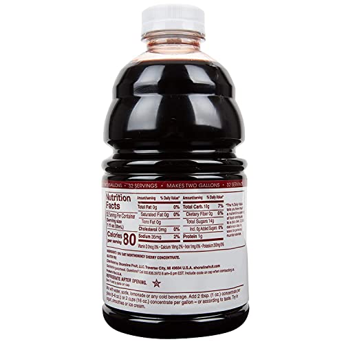 Cherry Bay Orchards Tart Cherry Concentrate (32 Oz Case Of 6) All Natural Juice To Promote Healthy Sleep, Gluten Free, No Added Sugar Or Perservatives #TOP2