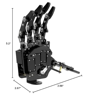 HIWONDER Robot Hand Five Fingers Support Secondary Development Solely Movement Bionic Robot Mechanical Arm Hand DIY Robot(Right Hand)