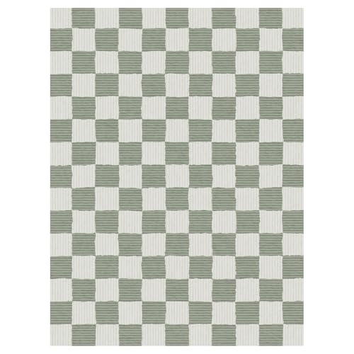 Tapete decorativo lavable verde salvia 3x5 pies miniatura 6