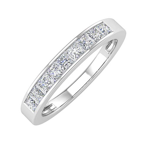 1/2 Carat Channel Set Princess Cut Diamond Wedding Band Ring