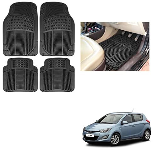 Image of Auto Addict Rubber Mats Car Foot Mats (Black,Set of 4Pcs) for i20 Old (2008-2013)
