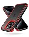 Produktbild MobNano Ultra Durchsichtig Hybrid Hülle für iPhone 15 Pro Hülle, Stoßfest Silicone Bumper Handyhülle Shockproof Transparent Fallschutz iPhone 15 Pro Case - Schwarz/Rot
