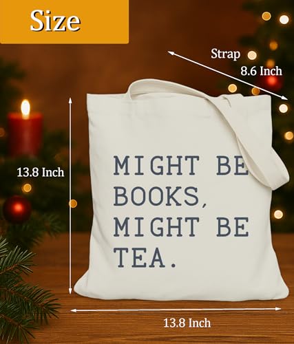 Image of Book Lovers Gifts Tote Bag for Bookish Readers, Aesthetic Book Tote Bag for Librarian, Medium Size with Inner Pocket