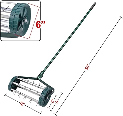 Aerador de césped rodante 18" con mango de 3 piezas miniatura 7