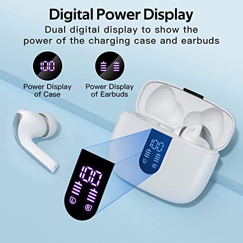 Tagry Bluetooth Headphones True Wireless Earbuds 60H Playback Led Power Display Earphones With Wireless Charging Case Ipx5 Waterproof In-Ear Earbuds With Mic For Tv Smart Phone Computer Laptop Sports #TOP1