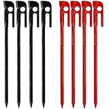 エリッゼ（ELLISSE）鍛造ペグ エリッゼステーク 28cm カチオン電着塗装 4本 + 28cm レッド粉体塗装 4本セット MADE IN JAPAN【燕三条製】