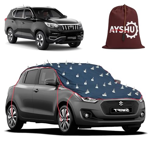 Image of AYSHU Water-Resistant Spike Car Cover for Mahindra Alturas G4 - Protects from Dogs, Monkeys, Dust, Sunlight & UV - Full Roof Universal Fit