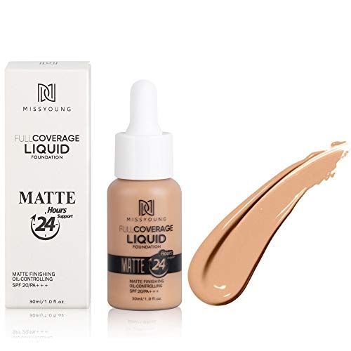 All Day Flawless Frosted Liquid Foundation, Lightweight Oil Free Formula with SPF 20 Formula and Matte Finish -04 Buff Beige