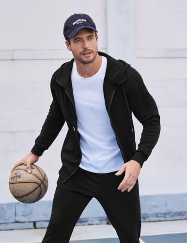 COOFANDY Tracksuit Mens with Zipper Pockets Full Zip Hoodie Sweatsuit 2 Pieces Running Jogging Sports Casual Sweat Suits3