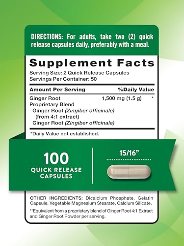Nature'S Truth NT3291 Ginger Root Capsules | 1,500Mg | 100 Count | From Ginger Root Extract | Non-Gmo And Gluten Free Supplement thumb #1