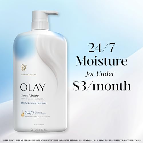 Olay Body Wash for Women, Ultra Moisture, Renews Extra Dry Skin, 24/7 Moisture Barrier Repair, Hydrating Formula for Visibly Healthy Soft Skin, Vitamin B3 & Hyaluronic Blend, All Skin Types, 35 fl oz - image 9