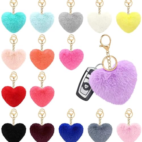Image of Heart Plush Keychain Soft Toy | Mini Plush Keyring Bag Charm for Kids & Girls | Cute Keychein, Stuffed Animals, Gift Item, Funny Toys, Party Favors & Return Gifts