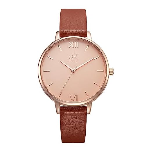 SHENGKE señoras Reloj de Pulsera Creativas Mujeres Relojes Marca Reloj Mujeres Malla Vestido Reloj(Brown)