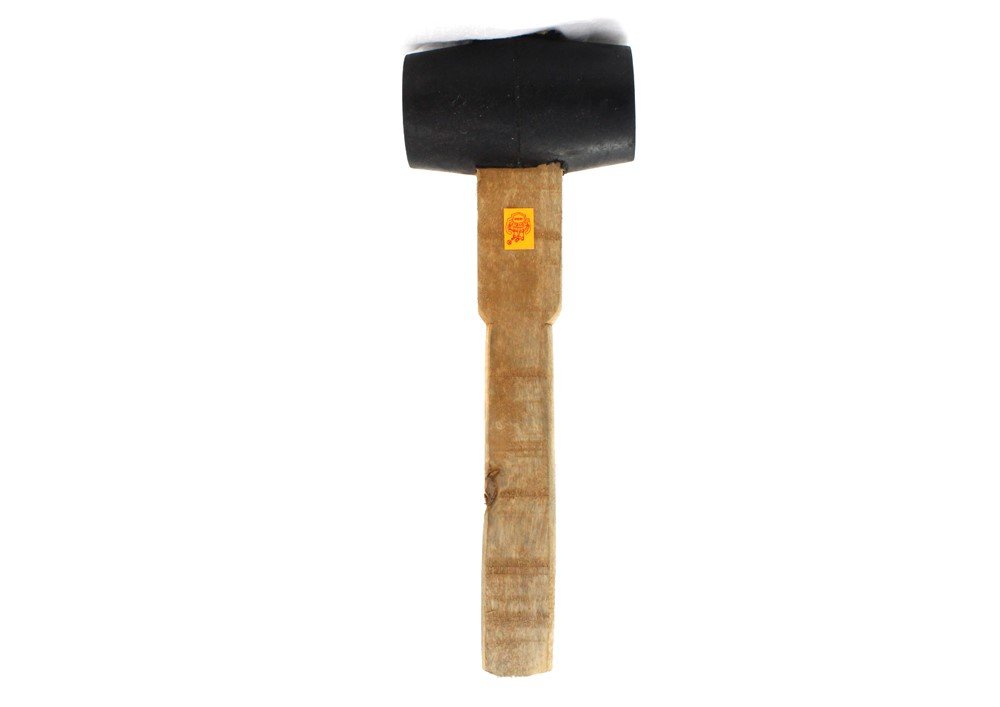 LOVELY® 1.75 Inch Diameter Rubber Mallet Hammer With Wooden Handle For Soft Impact And No Damage 1