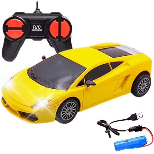 Image of KIDZYMON RC Car High Speed Mini 1:24 Scale USB Rechargeable Remote Control Car for Kids | Racing Car I Yellow Colour