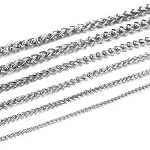 Chaînes de blé en acier inoxydable maillons 3/6mm durables pour joaillerie