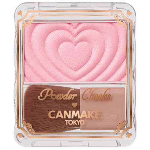 Image of CANMAKE - Powder Cheeks - Fine Pearl Transparent Clear Powder w /Soft Brush - 0.06floz (1.8g) (P02 Little Shy Pink)