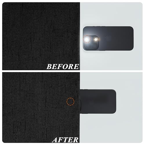 Image of 100% Blackout Linen Textured Curtains for Bedroom Full Light Blocking Room Darkening Bronze Grommet Window Drapes Thermal Insulated Energy Efficient Home Decor 52x84 Black (2 Panels)
