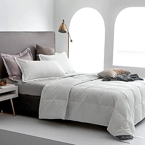 Image of Royoliving Premium Lightweight Feathers Down Duvet Insert Comforter King Size Summer Cooling Blanket White, 100% Cotton Cover with Coner Tabs (106x90, 40 oz)