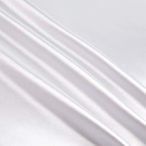 Bridal Satin White, Fabric by the Yard