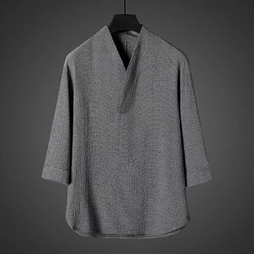 Men's Casual Suits 2 Piece Outfits Loose Fit Pure Color Summer Beach Shirts and Pants Sets Stylish Comfortable2