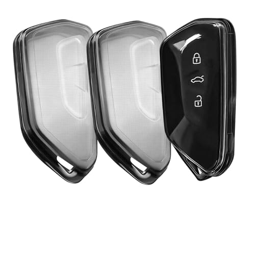 2 Pièces - Coque Clé, Étui Clés Adapté pour VW Golf 8 MK8 GTE GTI ID.3 ID.4 Seat Leon MK4 Tarraco Ateca, Couvre Clef Cache Cle Voiture Telécommande,...