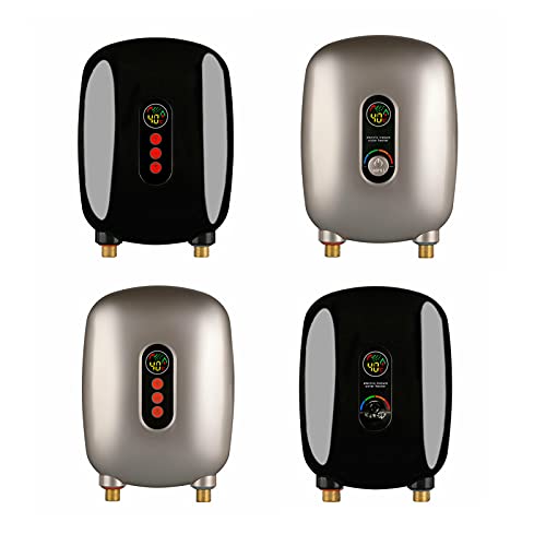 Gdrasuya10 Instant Hot Tankless Electric Hot Water Heater With Lcd Digital Display, 6500W 220V Mini Wall Mount Water Heater Suitable For Washing Dishes Food Clothes Faces (Rotary Button Switch (Gold)) #TOP1