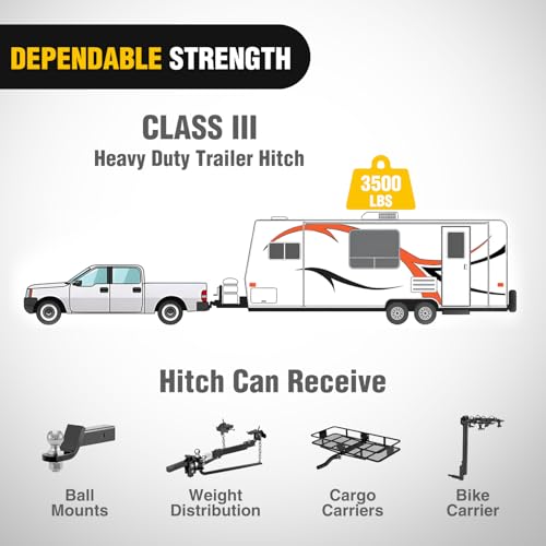 Image of Nilight Class 3 Trailer Hitch 2 Inch Receiver Tow Hitch Compatible with 2018 2019 2020 2021 2022 2023 2024 Subaru Crosstrek All Black Powder Coated