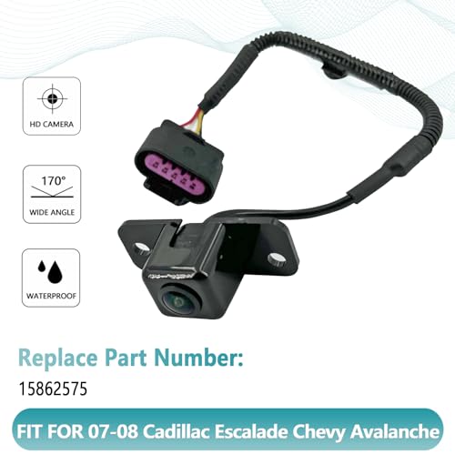 Image of Rear View Back Up Camera Compatible with 2007 2008 Chevy Avalanche Cadillac Escalade EXT Reverse Park Assist Backup Camera Replace 15173618 1960120 590-114