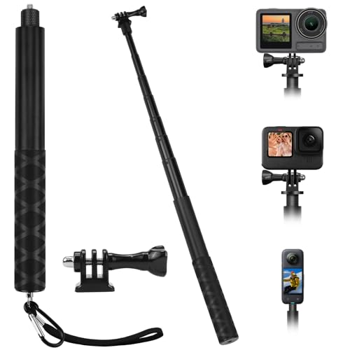 BHHTBB Palo de selfie invisible de 150 cm, apto para Insta360 X4/X3/One X2/One RS, DJI Osmo Action, Hero 13/12/11/10/9