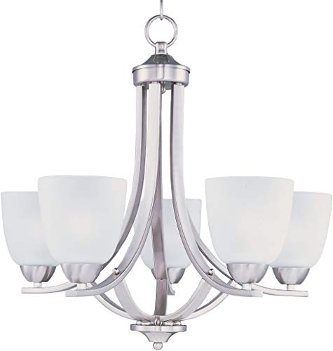 Exclusive Discount 70% Price Maxim 11225FTSN Axis Frosted Glass Chandelier, 5-Light 300 Total Watts, 21H x 24W, Satin Nickel 🔥 Hot Deals Maxim 11225FTSN Axis Frosted Glass Chandelier, 5-Light 300 Total Watts, 21H x 24W, Satin Nickel