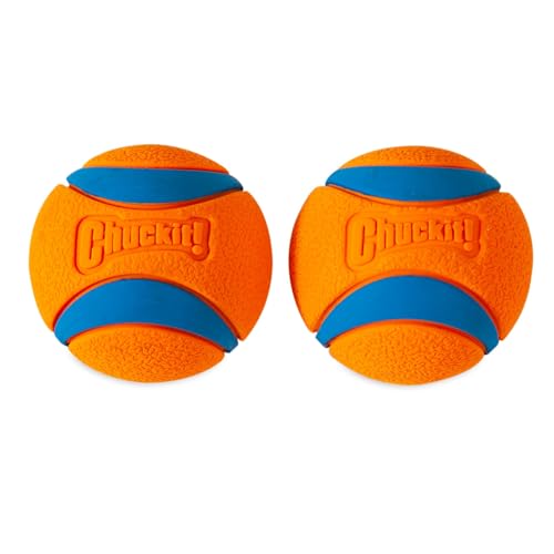 Chuckit! Ultra Ball Hundespielzeug-Ball, langlebig, Gummi, hohe Sprungkraft, schwimmend, Chuck It Launcher, kompatible Spielzeugbälle für Hunde, 2 Stück, groß