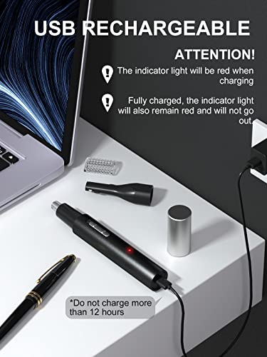Nose Hair Trimmer For Men, Rechargeable Ear And Nose Hair Trimmer For Men And Women, 2023 Professional Painless Eyebrow & Facial Hair Trimmer With Powerful Motor And Dual-Edge Blades Easy Cleansing #TOP3