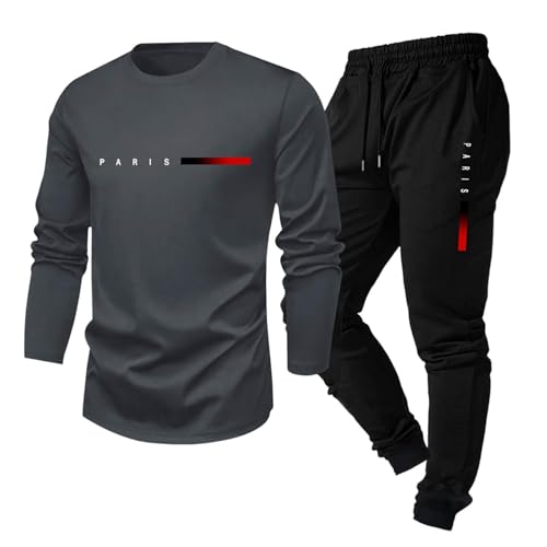 Trainingsanzüge für Herren Männer Tracksuit Atmungsaktiv Zweitteiliger Jogginghose Tops Einfärbig Schwitzanzug Sporthose Trainingsanzug Freizeitanzug Sport Anzug Sweatshirt mit Tasche 02 Grau L Trainingsanzüge für Herren Männer Tracksuit Atmungsaktiv Zweitteiliger Jogginghose Tops Einfärbig Schwitzanzug Sporthose Trainingsanzug Freizeitanzug Sport Anzug Sweatshirt mit Tasche 02 Grau L