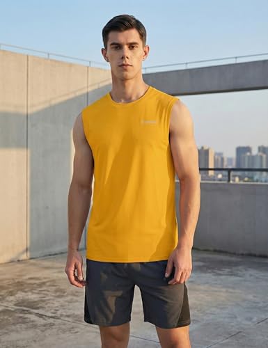 Image of DEMOZU Men's Sleeveless Workout Swim Shirt Quick Dry Athletic Muscle Beach Tank Top Big and Tall