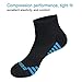 BERING Men's Ankle Socks Running Athletic Quarter Socks, Black, Size 9-12, 6 Pairs