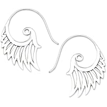NOVICA Artisan Handcrafted .925 Sterling Silver Hoop Earrings | Half Hoop Waving Shape Vintage Earrings | Balinese | Jewelry Dangle Earring | Winged Beauty