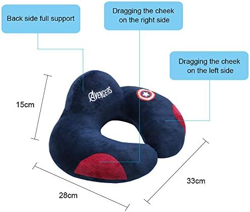 URAQT Kids Travel Neck Pillow with Sleep Mask - Super Soft and Comfortable Neck Support Cushion, Supports Head, Neck & Chin, Travel Rest Pillow Cushion, Suitable for Adults Kids (Blue)