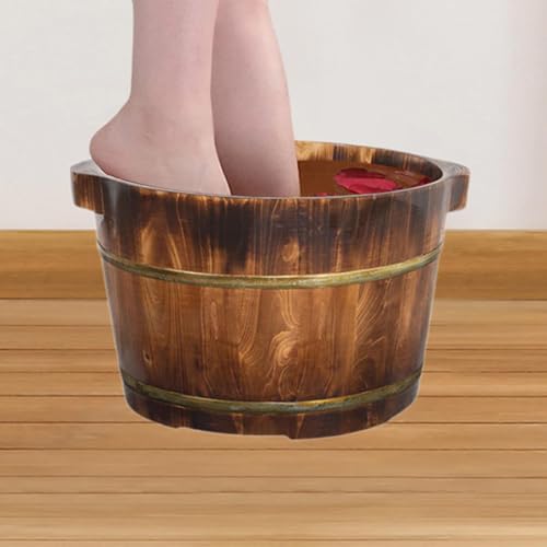 Tina de baño para pies Yajuyi 26cm de madera miniatura 3