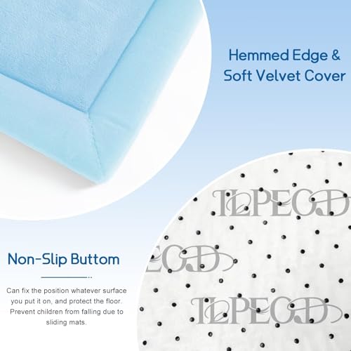 Image of Baby Play Mat for Floor Nursery Muscle Mat Area Rug Playroom Rug 50 inchx50 inch Elastic Foam 1.3 inch Thick Crawling Mat for Babies,Toddlers, Infants,Kids (Ice Blue)