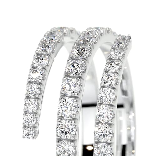 3/5 carats Round Cut Wedding bands for women Moissanite wedding bands Platinum Plated Silver womens wedding rings3