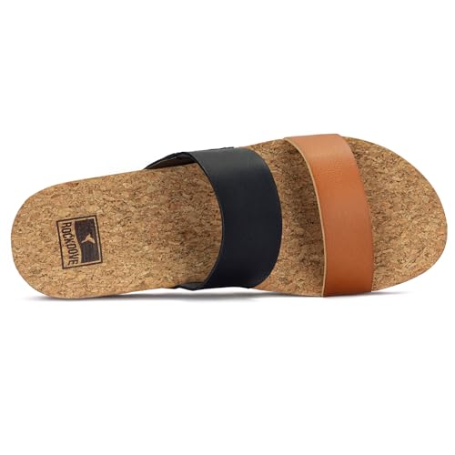 Image of RockDove Women's Isla Lift Platform Slide Sandals with Cushioned Arch Support and Soft Dual Straps