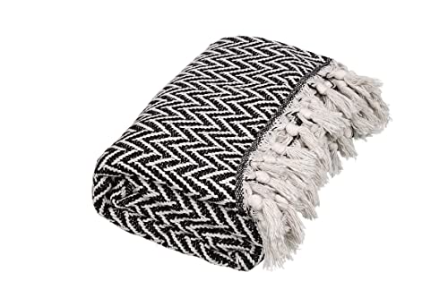 Evaland 56 X 79 Inches Turkish Cotton Blanket And Throw Blanket, Machine-Washed, Comfy Bed Blanket, Bed Throw, Super Soft Blankets And Throws For Couch, Sofa, Bed, Traveling, Black #TOP7