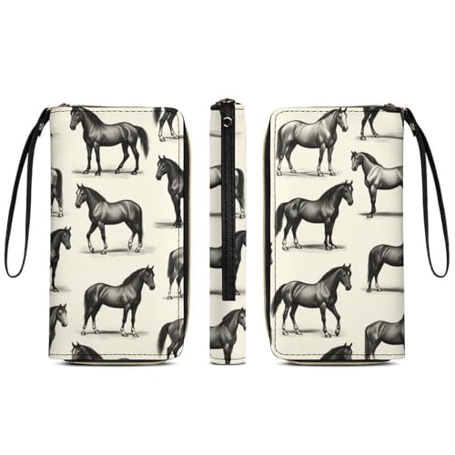 Women's Wild Horse Grey PU Leather Wallet, Large Capacity, Credit Card Holder, Coin Pocket, Ideal for Everyday3
