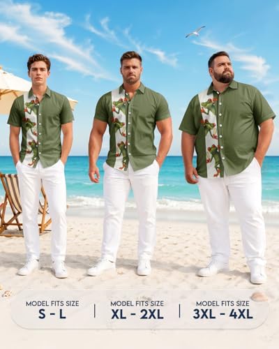 Image of 99TIMORO Fathers Funny Mens Hawaiian Shirt, Movie Button Down Short Sleeve Top, Father Day Summer Gifts