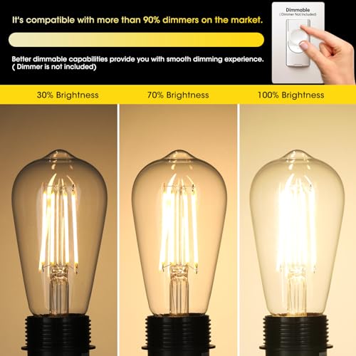 Gozelux ST58C6W-27KE26-6P Vintage Led Edison Bulbs 6W thumb #4