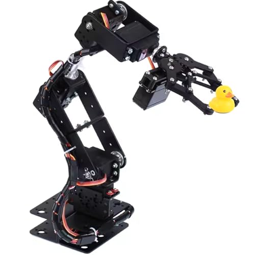Brazo Robot, 6DOF Brazo Robotico, DIY Brazo Mecánico de Robot, Kit de Mecánico Robot, Robot Brazo Mecánico Abrazadera Kit, Engranaje de Dirección Analógico MG996, Negro